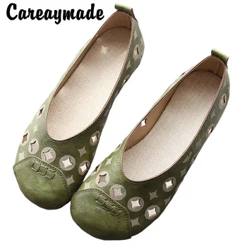 Careaymade-dámske topánky víla vietor vyrezávané sandále literatúra, umenie retro babička ploché topánky priedušná duté jediné topánky,4color