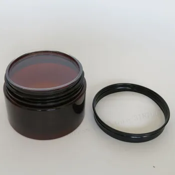 30pcs/veľa 120 g Naplniteľné Prázdne Amber PET Krém Jar 4oz Krém Fľaša s Čiernym Hliníkové Viečka a Vnútorné Pad