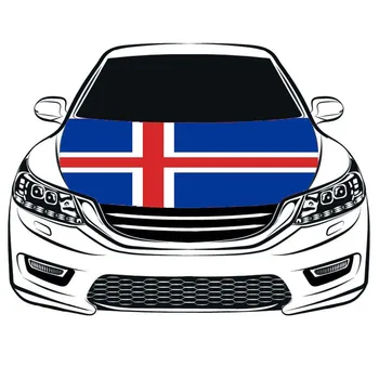 Islandskou národnej vlajky auta, Kapota kryt 3.3x5ft 100%polyester,auto kapoty banner