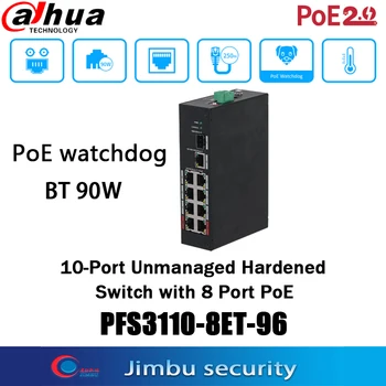 Dahua PFS3110-8ET-96 PoE Switch 8-Port Doprava Zadarmo BT 90W Dual Záložné Napájanie 8K MAC Adresu Široký Pracovná Teplota