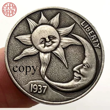 Sun Moon Boh 1937 Kópiu Mince Kostra Bull Medené Mince