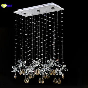 FUMAT Moderné K9 Crystal Celing Lampa LED Obdĺžnikový Motýľ Žiarovky Diaľkové Ovládanie Luxusné Svietidlo Osvetlenie Pre Kuchyňa Obývacia