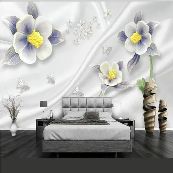 Vlastné 3D netkaných Tapiet na Pozadí Steny 3d Dekoratívne Maľby Moderné kvety Tapety 3d
