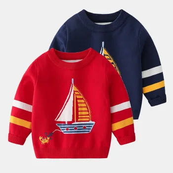 Dvojité Bavlna Jeseň Jar detský sveter plachtenie krab detský sveter 2021 nové jesenné módne trend outwear