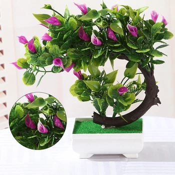 Hot Predaj 1pcs Umelé Rastliny Bonsai Malý Strom Črepníkových Rastlín Falošné Kvety, Črepníkové Ozdoby Pre Domáce Hotel Garden Dekor Dodávky