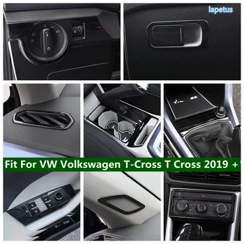Black Kartáčovaný Interiéru Diely Na VW Volkswagen T-Cross T Kríž 2019 - 2022 AC / Okno Výťah / Svetlometu Panel Kryt Výbava Obloha