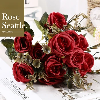 Nové Umelé Ruže Umelý Kvet Seattle Rose Svadobné Kytice
