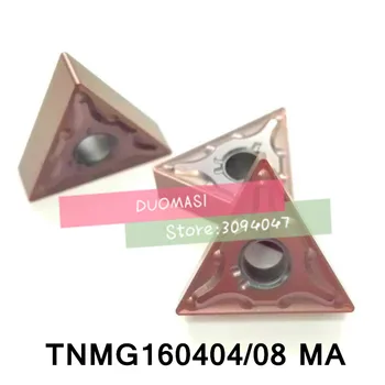 10PCS TNMG160404-MA / TNMG160408-MA karbidu CNC vložky,sústruh nástroj,sa vzťahujú na nehrdzavejúcej ocele a spracovanie ocele,MTJNR/WTENN