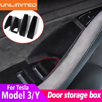Auto Hrnú Dvere, Úložný Box ABS High-Capacity Opierkou Box Interiéru Pre Tesla 2016-2022 Model 3 Model Y Dekorácie, Doplnky