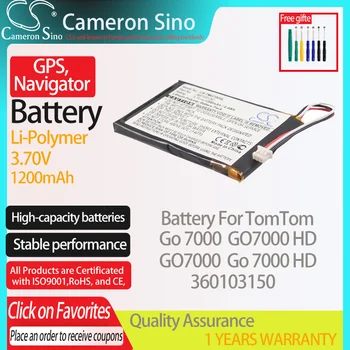 CameronSino Batérie pre TomTom Go 7000 Ísť 7000 HD GO7000 GO7000 HD hodí TomTom 360103150 GPS Navigátor batérie 1200mAh 3.70 V