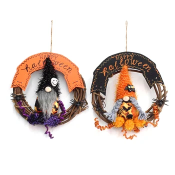 Halloween Garland Prívesky Spider Lebka Hlavy Dekorácie Ghost Festival Anonymný Bábika Ratan Kruhu Okno Dekor Čudné Veci