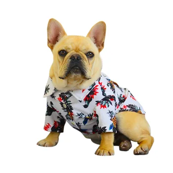 Pohodlné Mäkké Psa Tričko Lete Tenké Pet Pohode Košele Tlač Ovocných Rastlín T-Shirt Beach Oblečenie Pre Buldog Pug Malé Psy