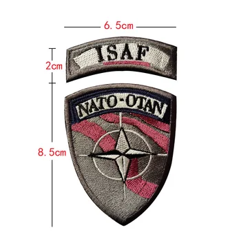 Nato Isaf Výšivky Škvrny Taktické Vojenské Oblečenie Patch Armáda Logo Háčika A Slučky Vojenské Remienok Patch Prispôsobenie