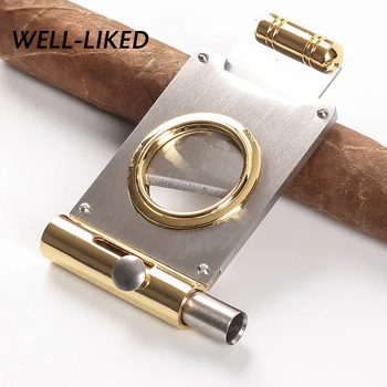 Cigary Fréza S Puncher Dvojité Ostrie Z Nehrdzavejúcej Ocele, Cigary Nožnice Vrecku Gadget Strihací Nôž Kubánskej Gilotína Veľkoobchod