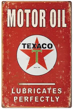 Originálne Retro Dizajn Texaco Tin Kovové Nástenné Art Príznaky, Motorových Olejov, Hrubý Plech Tlač Plagátu Dekorácie