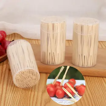 1 Box Bambusu Ovocné Tyčinky Farbou Prírodné Jednorazové Anti-slip Vybrať Ovocie potravinársky Nie je na Škodu, Snack Vidličky Banquet Dodávky
