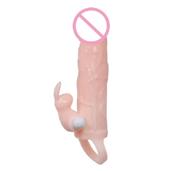 Penis Rukáv Jednej Frekvencie Vibračného sexuálnu Hračku, TPR+ABS Elektrické Bullet Kondóm Dildo Rozšírenie Penis Krúžok pre Mužov