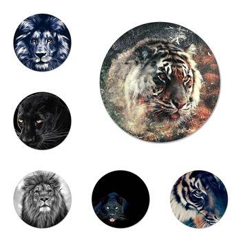 tiger Panther Lev Ikony Kolíky Odznak Dekorácie Brošne Kovové Odznaky Pre Batoh Dekorácie