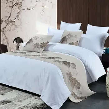 Hotel posteľ konci uteráky Čínsky vysoko kvalitnej bavlny jednofarebné svetlo luxusné Nordic vlajka posteľ pretekárov