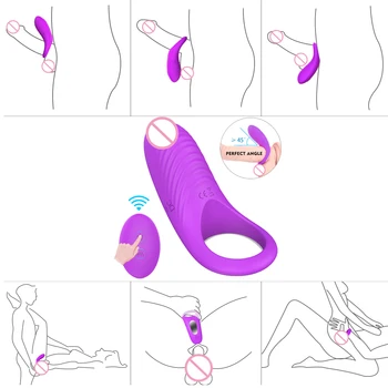 Nové Bezdrôtové Diaľkové Ovládanie Cockring Vibrátor Stimulácia Klitorisu Rukávom pre Mužov Penis Krúžok sexuálnu Hračku, Muž Mravnosť Krúžky na Penis